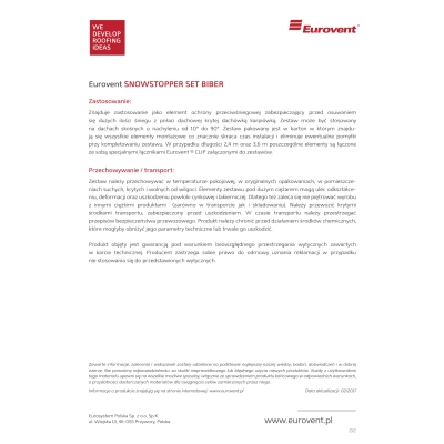 EUROVENT Płotek przeciwśniegowy SNOWSTOPPER SET BIBER - 2 mb ( 2 szt x 1 m )