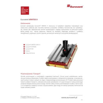 EUROVENT Kominek wentylacyjny do blachodachówki VENTOS X - 150 mm