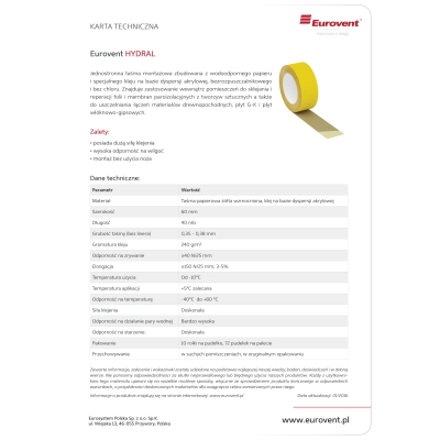 Taśma do folii paroizolacyjnych