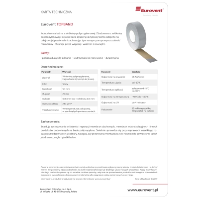 Taśma do naprawy membran EUROVENT