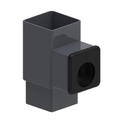 KROP Łapacz deszczówki 80x80 mm - system rynny kwadratowej PVC