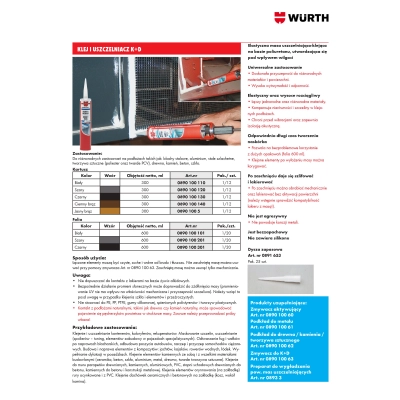 Wurth K+D Klej + Uszczelniacz - do rynien i obróbek blacharskich - 300 ML