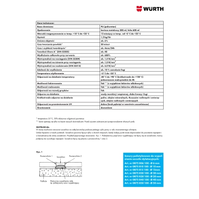 Wurth K+D Klej + Uszczelniacz - do rynien i obróbek blacharskich - 300 ML