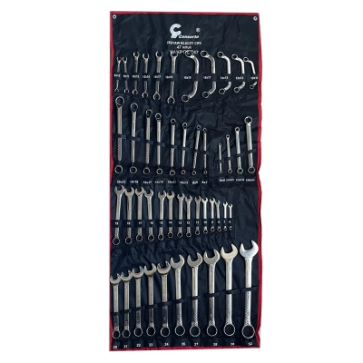 Zestaw 47 el. kluczy płasko-oczkowych Cr-V 6–32 mm z etui – Pokrowiec