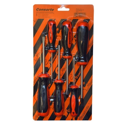 Zestaw wkrętaków płaskich i krzyżowych PL/PH 6 szt. – stal Cr-V, ergonomiczny uchwyt
